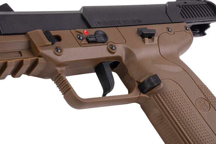 Cybergun FN Herstal Licensed Five - seveN (FN5 - 7) GBB Airsoft Pistol - Tan - Bang Bang Airsoft