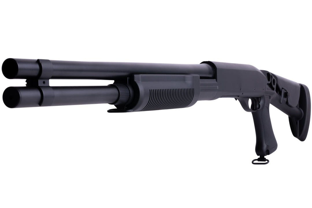CYMA M870 3 - Round Brust Multi - Shot Shell Loading Airsoft Shotgun (Retractable Stock)(CM353L) - Bang Bang Airsoft