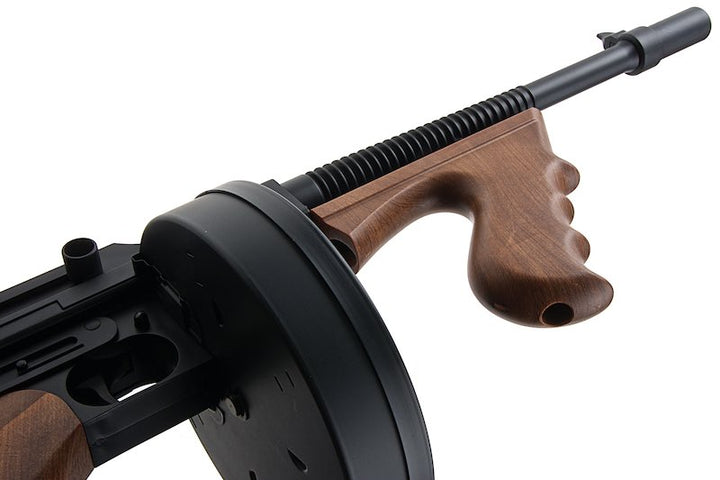 CYMA Thompson M1928A1 Airsoft SMG AEG (Black, Imitation Wood)(CM051) - Bang Bang Airsoft