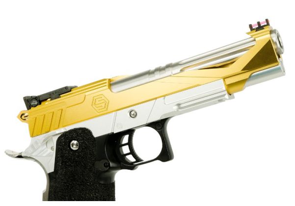 EDGE HI CAPA 5.1 CUSTOM 'STRAT' 3.9 INCH FRAME - ALUMINUM, GOLD - Bang Bang Airsoft