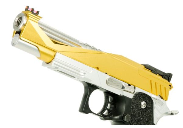 EDGE HI CAPA 5.1 CUSTOM 'STRAT' 3.9 INCH FRAME - ALUMINUM, GOLD - Bang Bang Airsoft