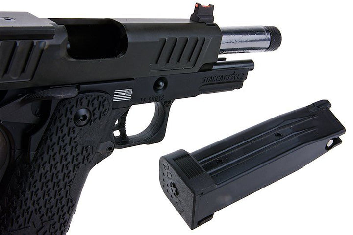 EMG 6mm Pro Shop Staccato C2 2011 RMR w/ Thread Outer Barrel Green Gas Airsoft Pistol - Bang Bang Airsoft