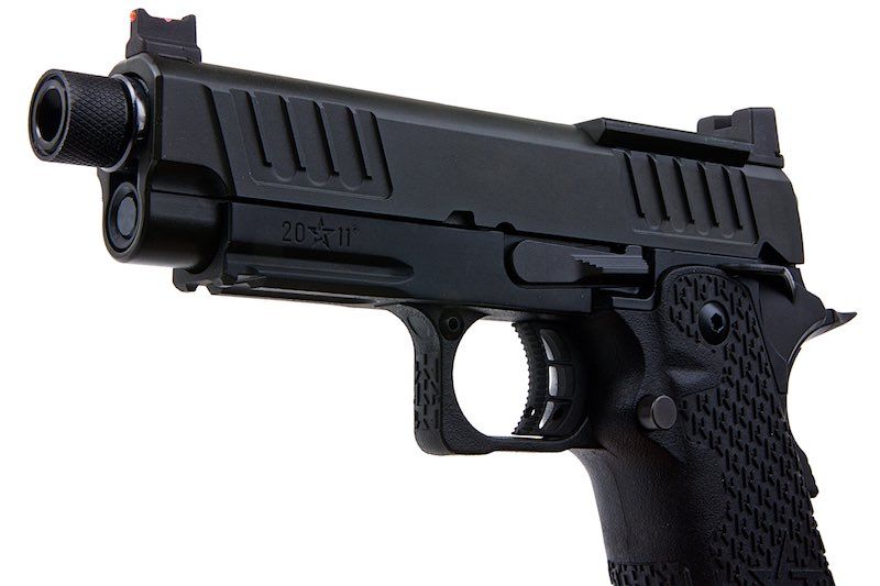EMG 6mm Pro Shop Staccato C2 2011 RMR w/ Thread Outer Barrel Green Gas Airsoft Pistol - Bang Bang Airsoft
