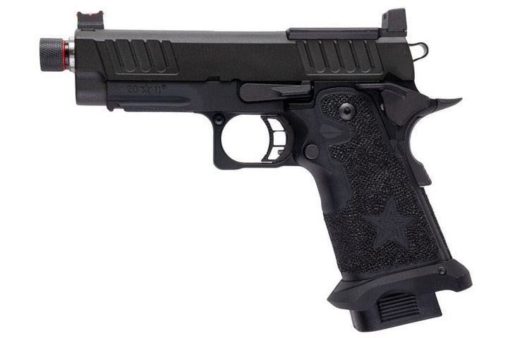EMG 6mm Pro Shop Staccato C2 GBB Airsoft Pistol w/ Hand - Made Stippling Grip - BK (by Army Armament) - Bang Bang Airsoft
