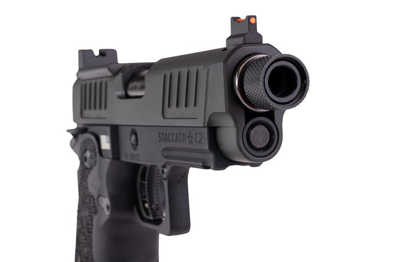 EMG 6mm Pro Shop Staccato C2 GBB Airsoft Pistol w/ Hand - Made Stippling Grip - BK (by Army Armament) - Bang Bang Airsoft