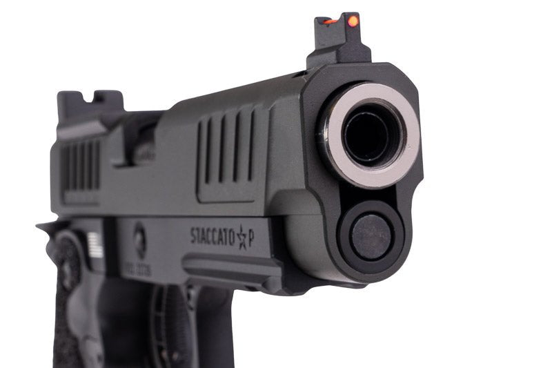 EMG 6mm Pro Shop Staccato P GBB Airsoft Pistol w/ Hand - Made Stippling Grip - BK (by Army Armament) - Bang Bang Airsoft
