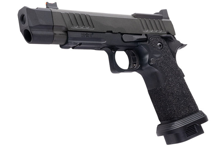 EMG 6mm Pro Shop Staccato P w/ Comp SOC GBB Pistol w/ Hand - Made Stippling Grip - BK (by Army Armament) - Bang Bang Airsoft