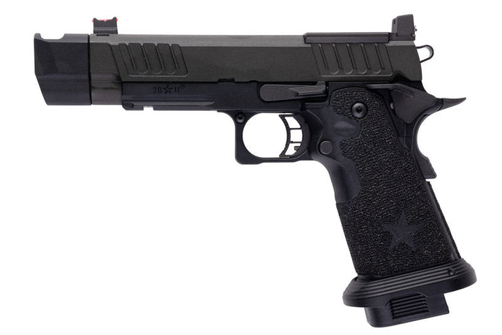 EMG 6mm Pro Shop Staccato P w/ Comp SOC GBB Pistol w/ Hand - Made Stippling Grip - BK (by Army Armament) - Bang Bang Airsoft