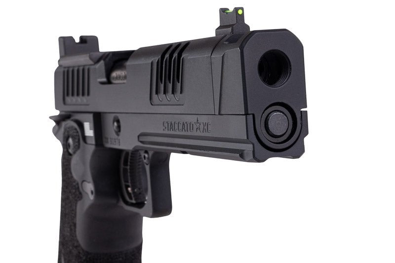 EMG 6mm Pro Shop Staccato XC GBB Airsoft Pistol w/ Hand - Made Stippling Grip - BK (by Army Armament) - Bang Bang Airsoft