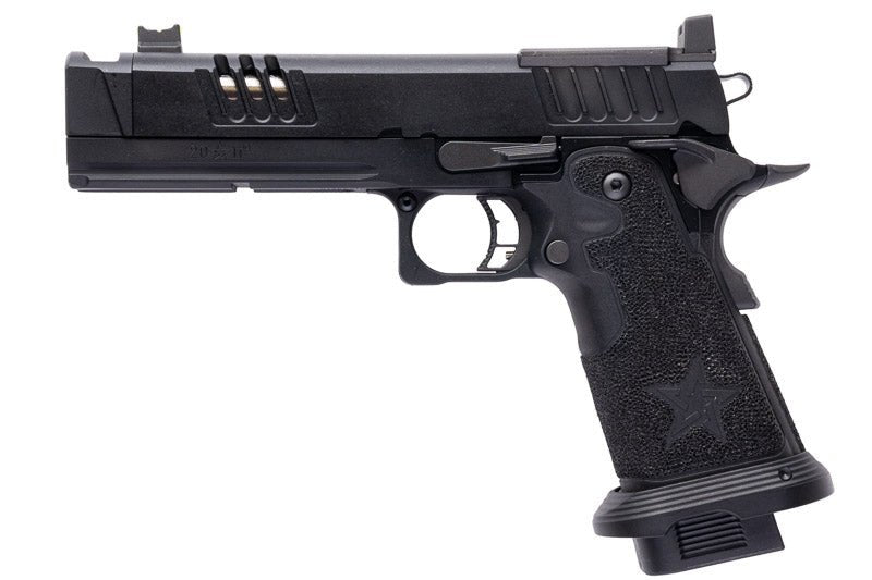 EMG 6mm Pro Shop Staccato XC GBB Airsoft Pistol w/ Hand - Made Stippling Grip - BK (by Army Armament) - Bang Bang Airsoft