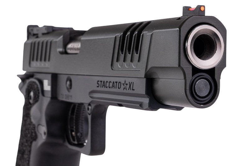 EMG 6mm Pro Shop Staccato XL GBB Airsoft Pistol w/ Hand - Made Stippling Grip - BK (by Army Armament) - Bang Bang Airsoft