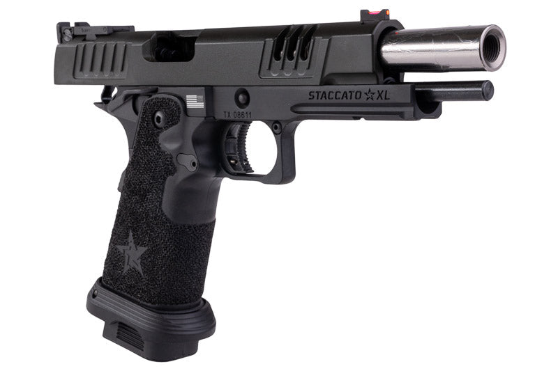 EMG 6mm Pro Shop Staccato XL GBB Airsoft Pistol w/ Hand - Made Stippling Grip - BK (by Army Armament) - Bang Bang Airsoft