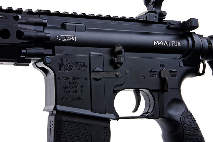 EMG Daniel Defense Licensed M4A1 RIII 14.5 inch Airsoft M4 AEG Rifle (CYMA Platinum Series) - Black - Bang Bang Airsoft