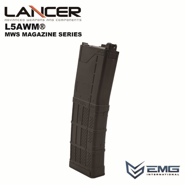 EMG Lancer Systems Licensed L5AWM V2 MWS Magazine - 5.56 Marking Opaque Style - Bang Bang Airsoft