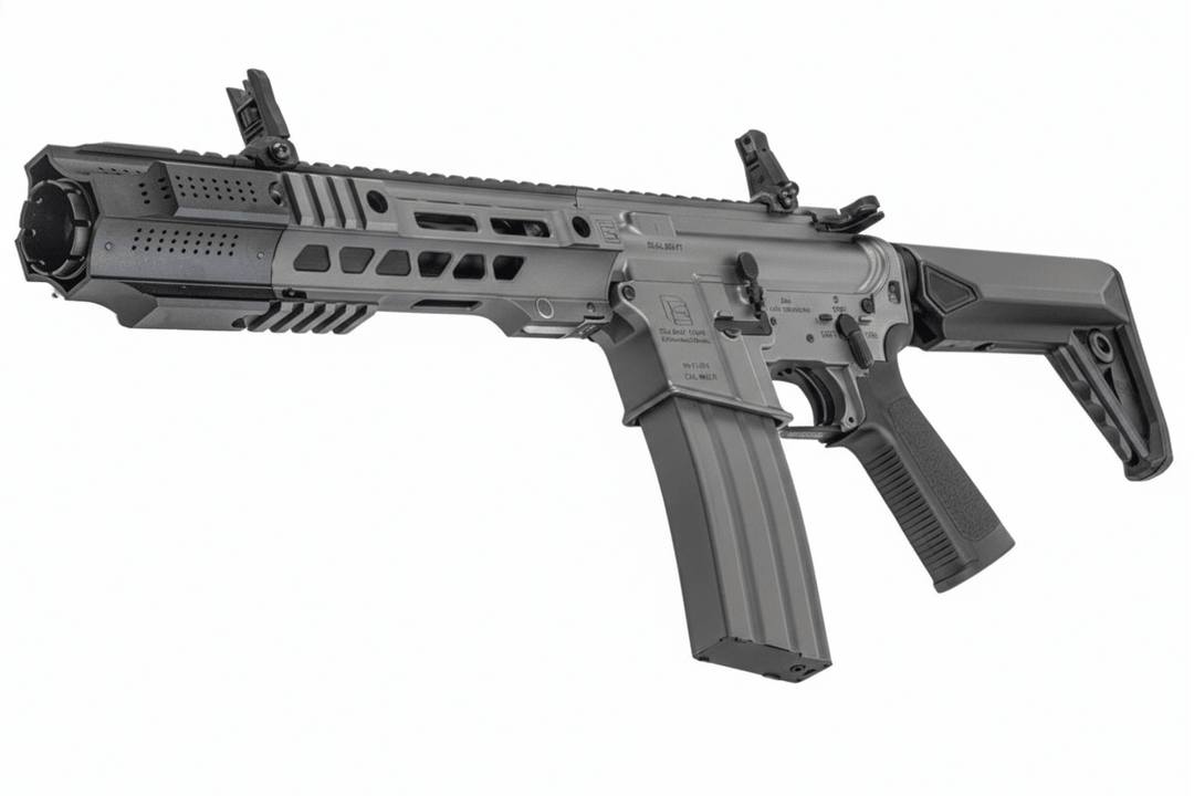 EMG SAI GRY M4 GBB Airsoft Rifle (CYMA CGS System) - 6.5 inch Grey - Bang Bang Airsoft