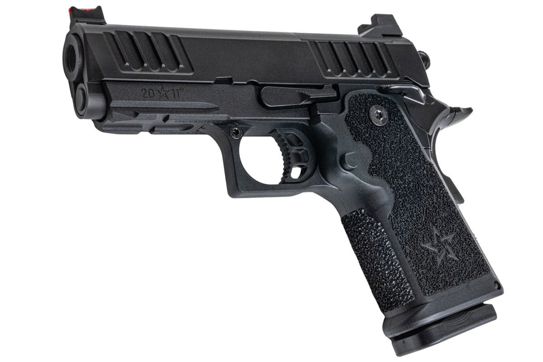 EMG Staccato Licensed CS Compact 2011 GBB Airsoft Pistol (Model: Master Grip / CNC / Green Gas) - BK - Bang Bang Airsoft