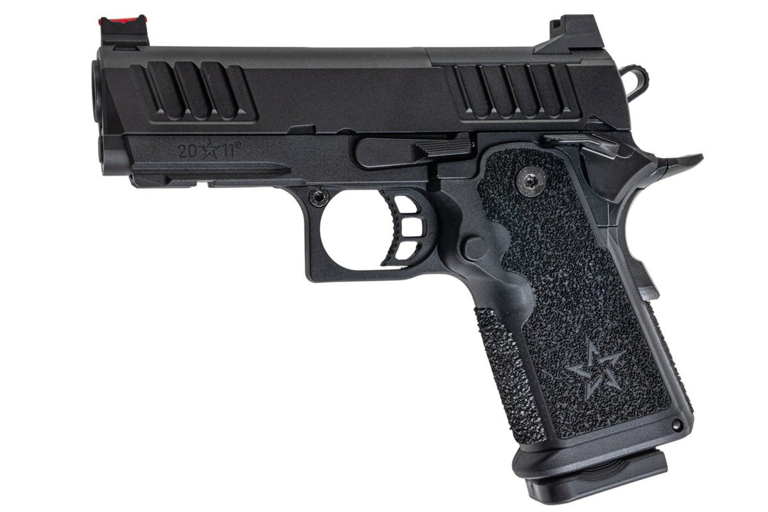 EMG Staccato Licensed CS Compact 2011 GBB Airsoft Pistol (Model: Master Grip / CNC / Green Gas) - BK - Bang Bang Airsoft