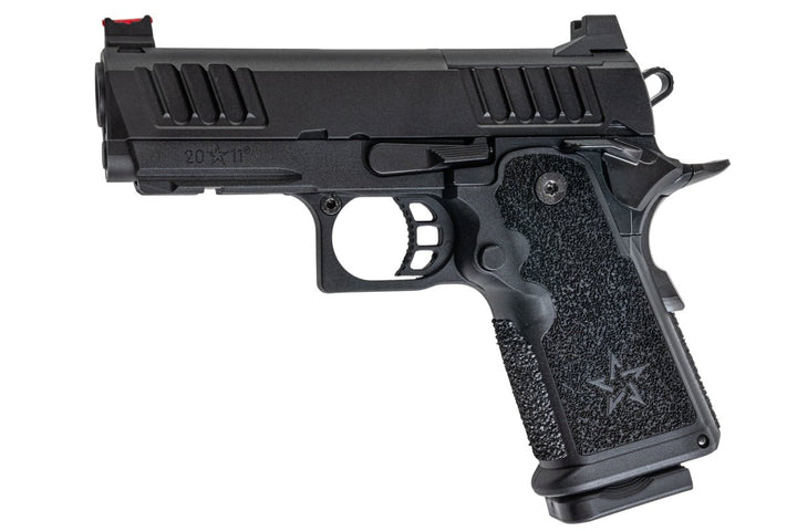 EMG Staccato Licensed CS Compact 2011 GBB Airsoft Pistol (Model: Master Grip / CNC / Green Gas) - BK - Bang Bang Airsoft