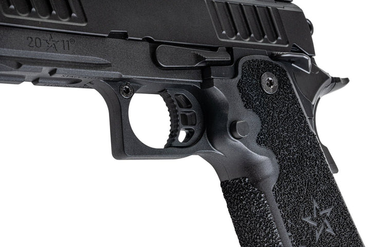 EMG Staccato Licensed CS Compact 2011 GBB Airsoft Pistol (Model: Master Grip / CNC / Green Gas) - BK - Bang Bang Airsoft