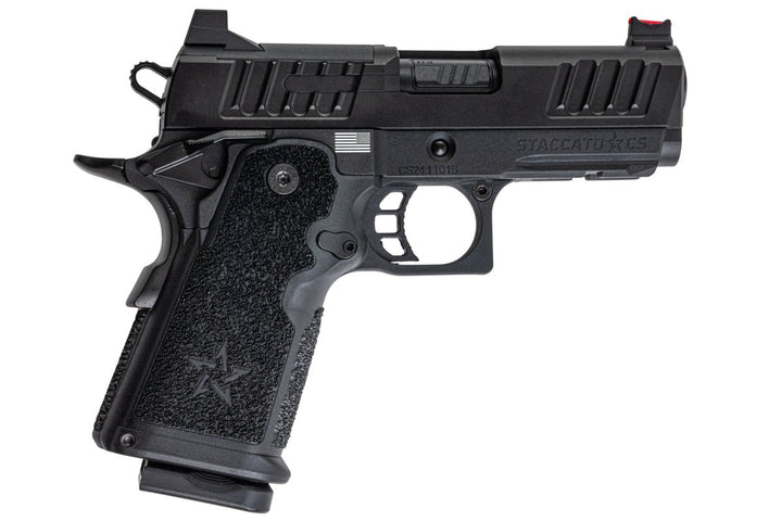 EMG Staccato Licensed CS Compact 2011 GBB Airsoft Pistol (Model: Master Grip / CNC / Green Gas) - BK - Bang Bang Airsoft