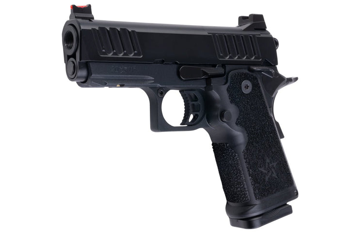EMG Staccato Licensed CS Compact 2011 GBB Airsoft Pistol (Model: Master Grip / Standard / Green Gas) - Black - Bang Bang Airsoft