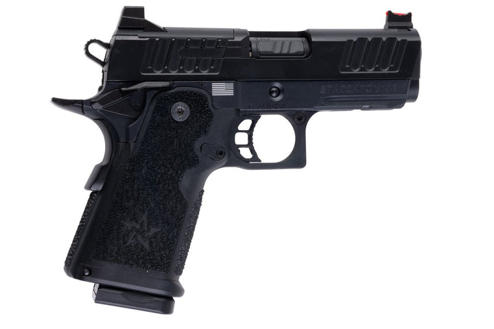 EMG Staccato Licensed CS Compact 2011 GBB Airsoft Pistol (Model: Master Grip / Standard / Green Gas) - Black - Bang Bang Airsoft