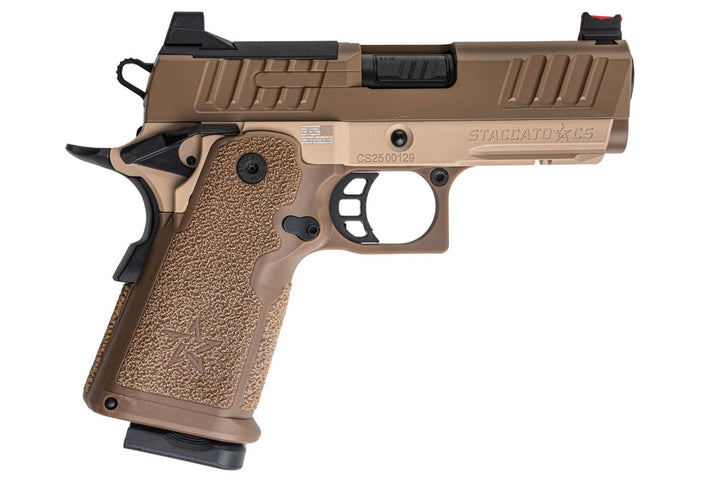 EMG Staccato Licensed CS Compact 2011 GBB Airsoft Pistol (Model: Master Grip / Standard / Green Gas) - DE - Bang Bang Airsoft