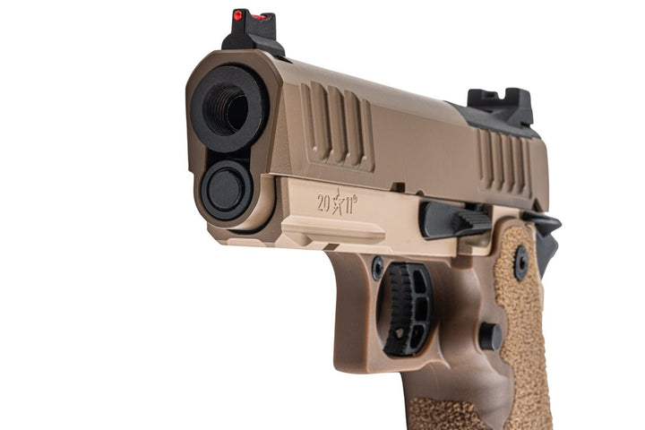 EMG Staccato Licensed CS Compact 2011 GBB Airsoft Pistol (Model: Master Grip / Standard / Green Gas) - DE - Bang Bang Airsoft