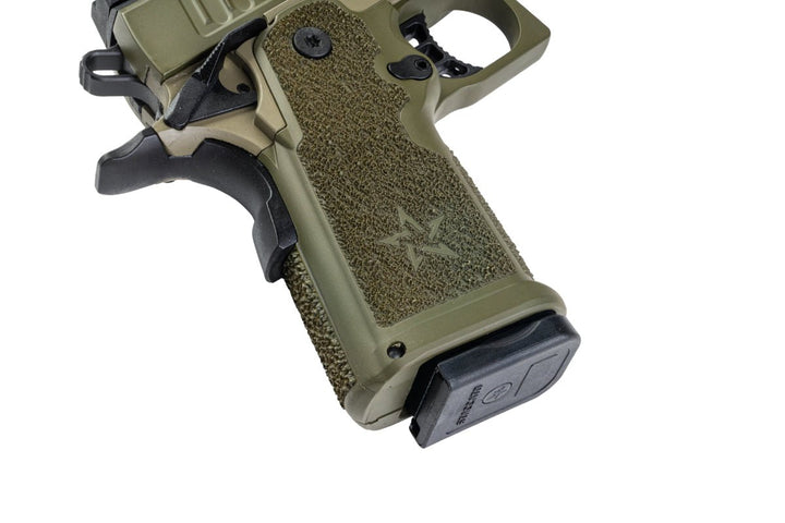 EMG Staccato Licensed CS Compact 2011 GBB Airsoft Pistol (Model: Master Grip / Standard / Green Gas) - GN - Bang Bang Airsoft