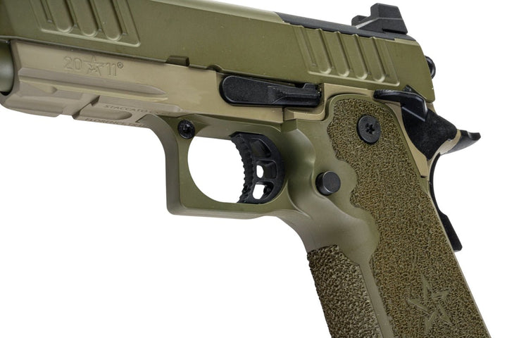 EMG Staccato Licensed CS Compact 2011 GBB Airsoft Pistol (Model: Master Grip / Standard / Green Gas) - GN - Bang Bang Airsoft