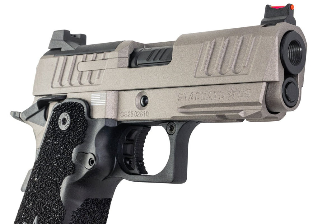 EMG Staccato Licensed CS Compact 2011 GBB Airsoft Pistol (Model: Master Grip / Standard / Green Gas) - TG - Bang Bang Airsoft