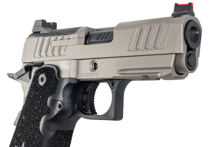 EMG Staccato Licensed CS Compact 2011 GBB Airsoft Pistol (Model: Master Grip / Standard / Green Gas) - TG - Bang Bang Airsoft