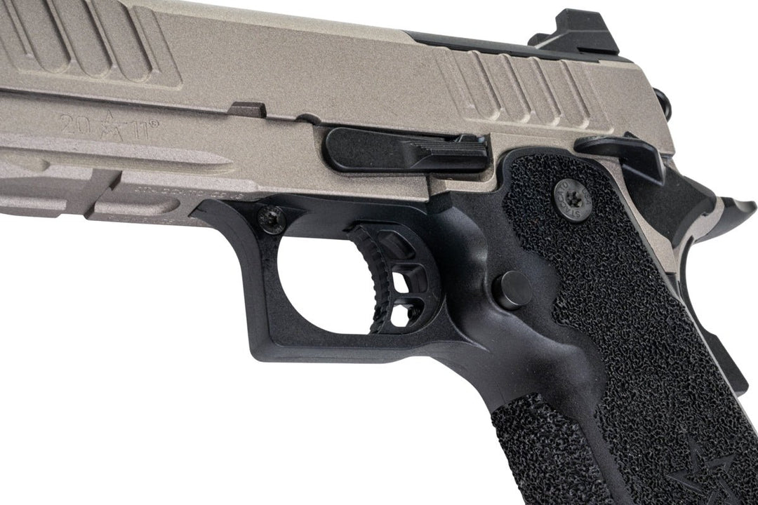 EMG Staccato Licensed CS Compact 2011 GBB Airsoft Pistol (Model: Master Grip / Standard / Green Gas) - TG - Bang Bang Airsoft