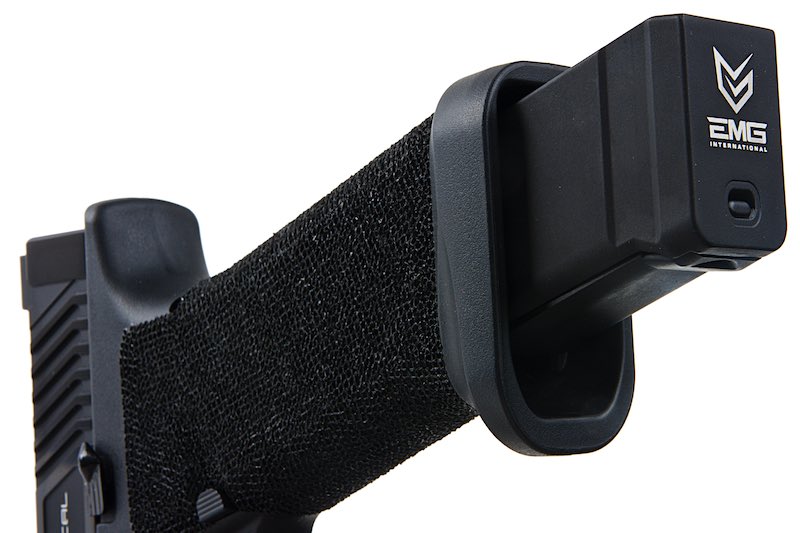 EMG TTI Combat Master G34 Slide w/ OMEGA Frame Gas Airsoft Pistol (by APS Custom) - Black/Silver - Bang Bang Airsoft