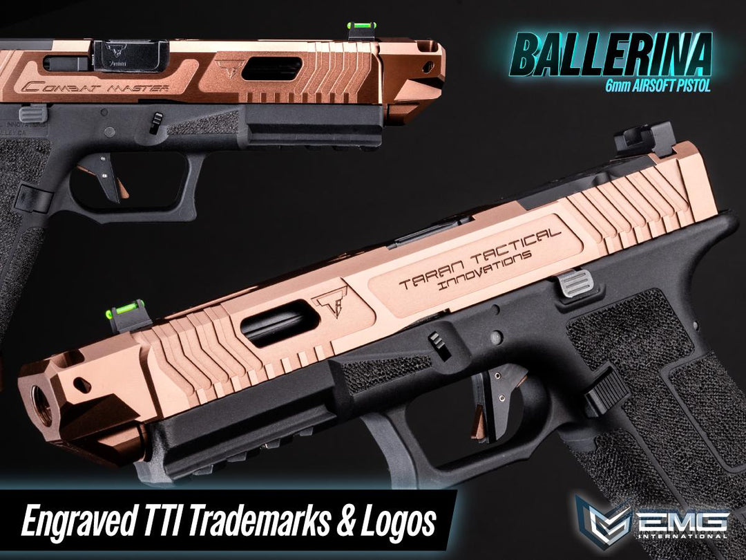 EMG / TTI Licensed CNC Ballerina Gas Blowback Airsoft Pistol (Bronze) - Bang Bang Airsoft