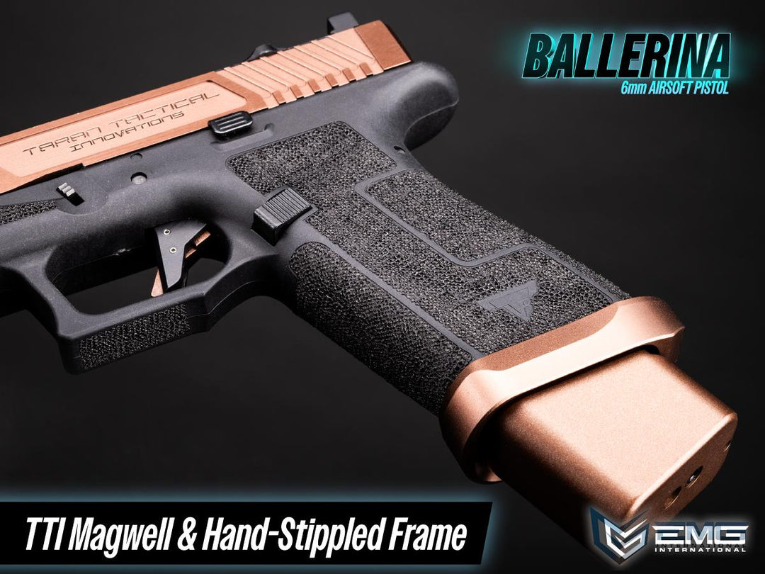 EMG / TTI Licensed CNC Ballerina Gas Blowback Airsoft Pistol (Bronze) - Bang Bang Airsoft
