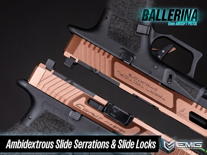 EMG / TTI Licensed CNC Ballerina Gas Blowback Airsoft Pistol (Bronze) - Bang Bang Airsoft