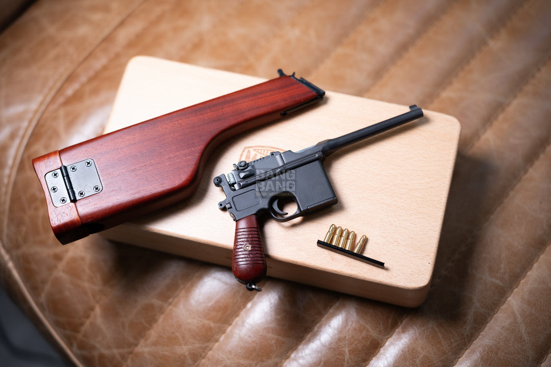 Five Seven 57 Mauser C96 Scale Model Gun with wooden Gift Box - Bang Bang Airsoft