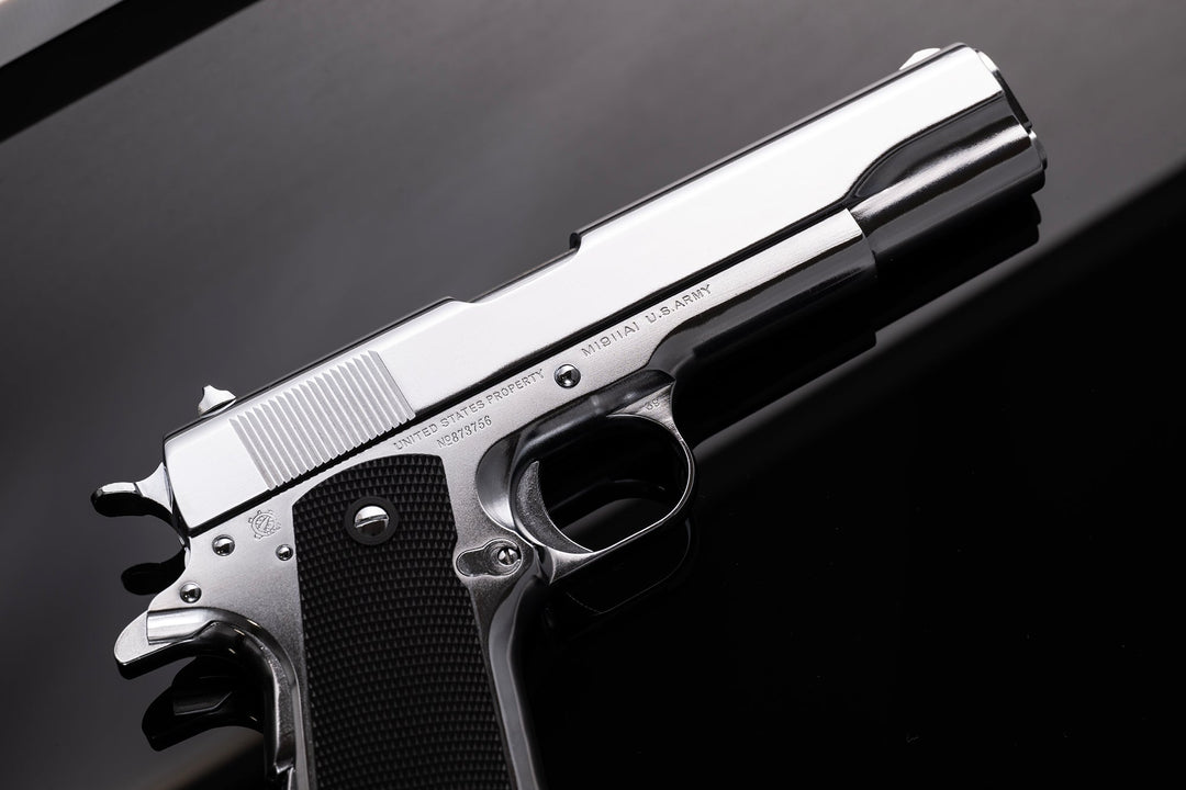 GBLS Steel GBB 1911A1 (Special Chrome BANG BANG Custom Engraving) *** - Bang Bang Airsoft