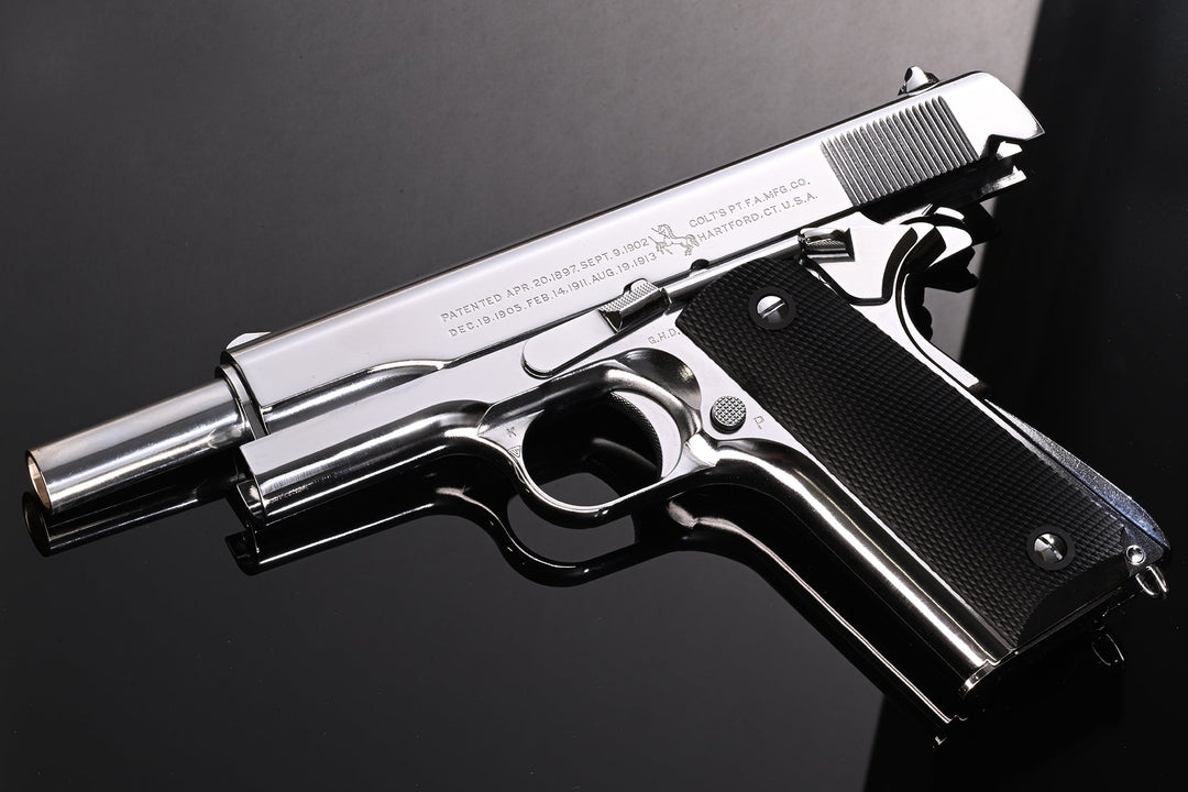 GBLS Steel GBB 1911A1 (Special Chrome BANG BANG Custom Engraving) *** - Bang Bang Airsoft