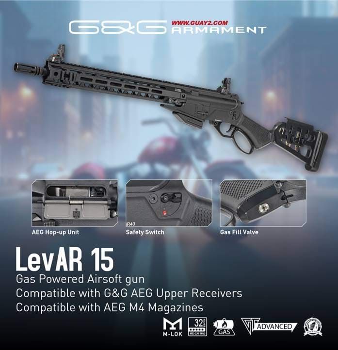 G&G LEVAR 15 INCH GAS POWERED LEVER ACTION RIFLE - Bang Bang Airsoft