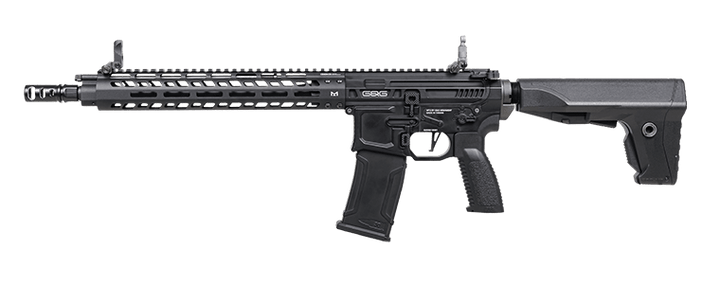 G&G MGCR 556 GBBR Airsoft Rifle w/ M - Lok Handguard (12 inch) - Black - Bang Bang Airsoft