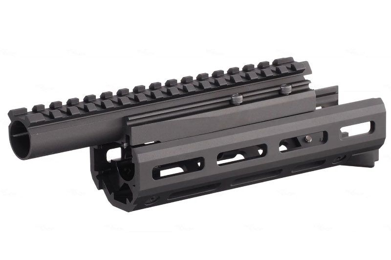 Hephaestus AK MLOK6.5Handguard Set with RailedGasTube TypeIII Hardcoat Anodized for TokyoMarui AKGBB Series Bang Bang Airsoft