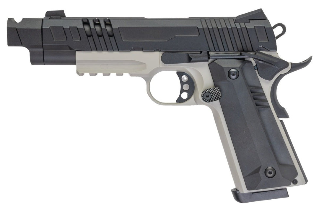 KJ Works KP-24 1911 GBB Airsoft Pistol - Grey Two Tone (Full Metal) - Bang Bang Airsoft