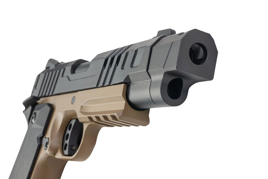 KJ Works KP-24 1911 GBB Airsoft Pistol - Tan Two Tone (Full Metal) - Bang Bang Airsoft