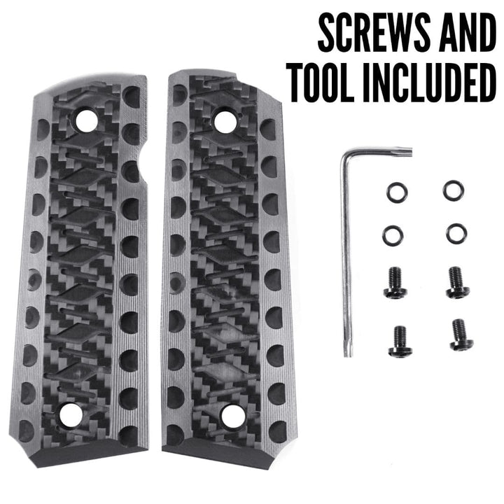 Ktactical KATANA Style Carbon Fiber Laminated G10 Pistol Grip Plate for 1911 - Bang Bang Airsoft