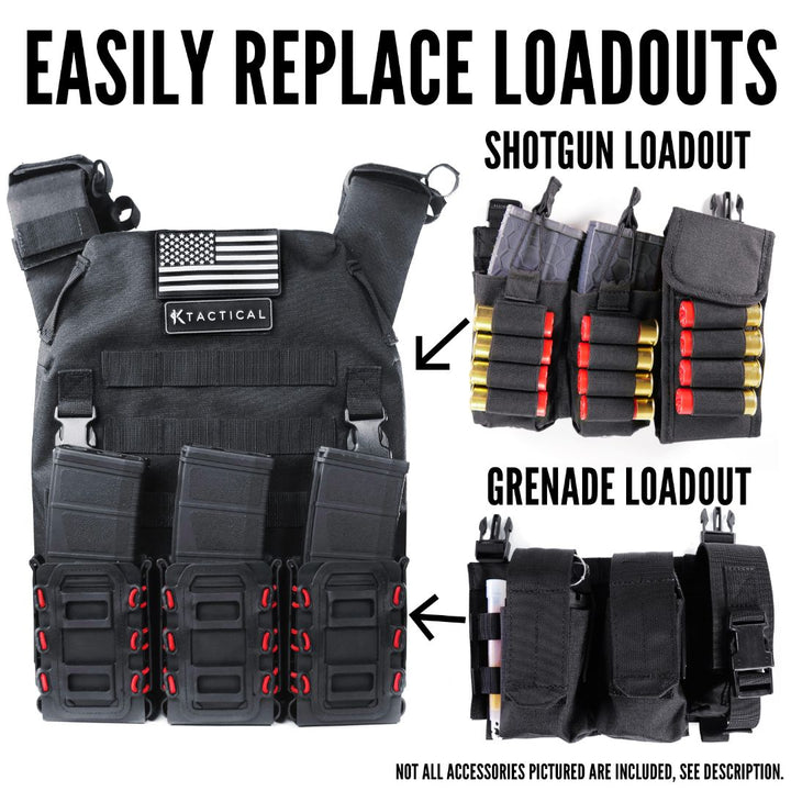 Ktactical Molle Padded Breathable Mesh Plate Carrier Loadout Kit - Bang Bang Airsoft