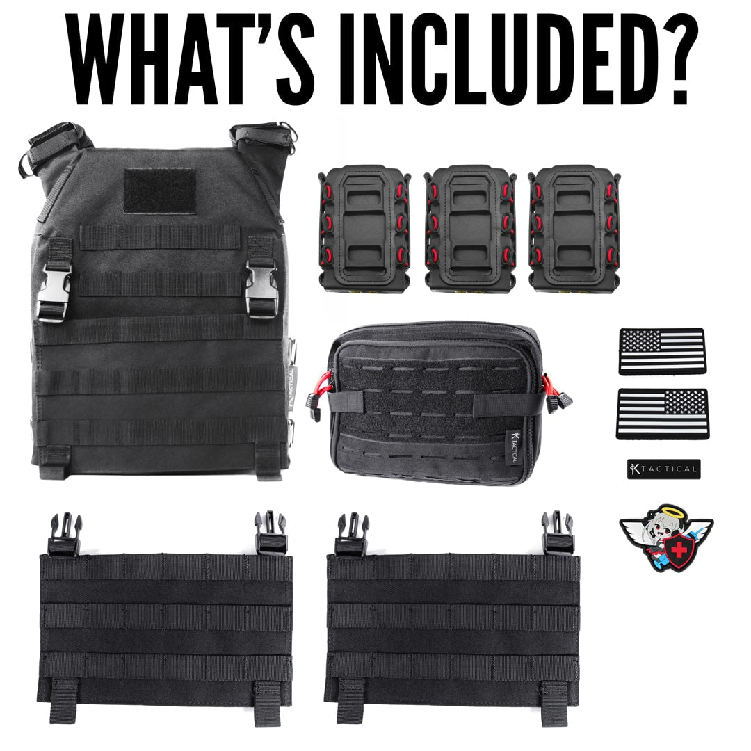 Ktactical Molle Padded Breathable Mesh Plate Carrier Loadout Kit - Bang Bang Airsoft