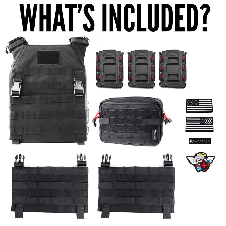 Ktactical Molle Padded Breathable Mesh Plate Carrier Loadout Kit - Bang Bang Airsoft