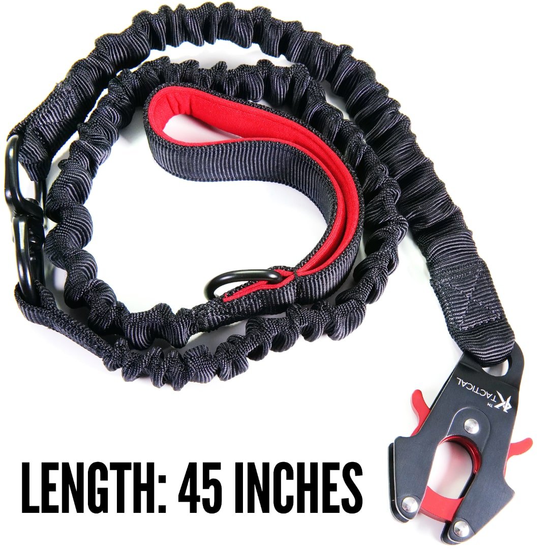 KTactical Tactical Dog Collar K9 Rugged Heavy Duty Handle Black + Red Ktactical Kit Patch - Bang Bang Airsoft